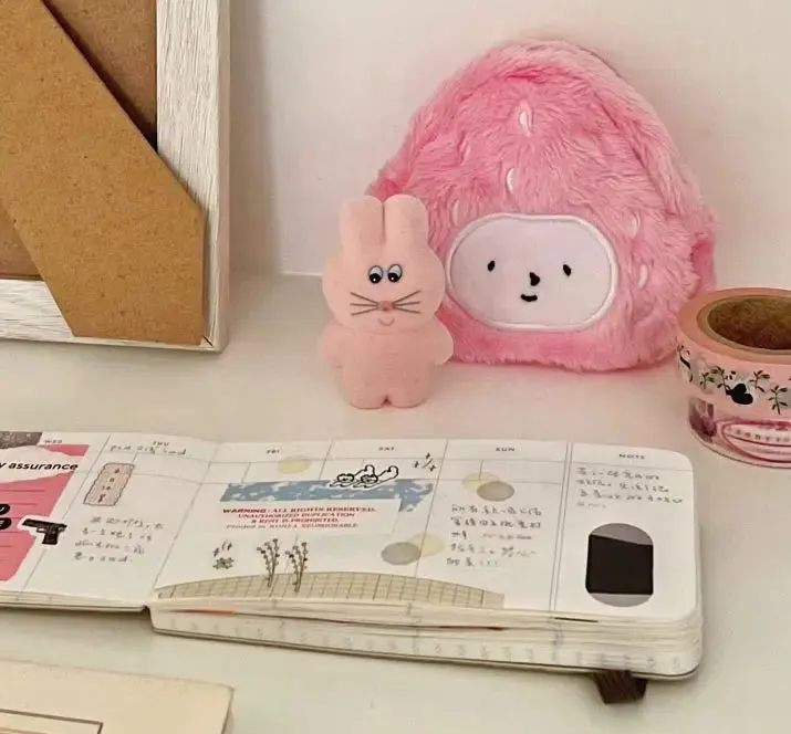 Vvsha Christmas gift Kawaii Small Plush Coin Purse Pink Lipstick Headphone Small Bags Storage Bags Mini Bag Girl Purses Cute Keychain Bag For Women