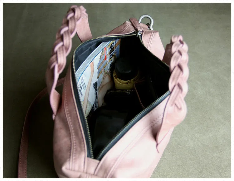 Womens Black Leather Work Handbag Purse Unique Leather Work Shoulder Purse for Ladies